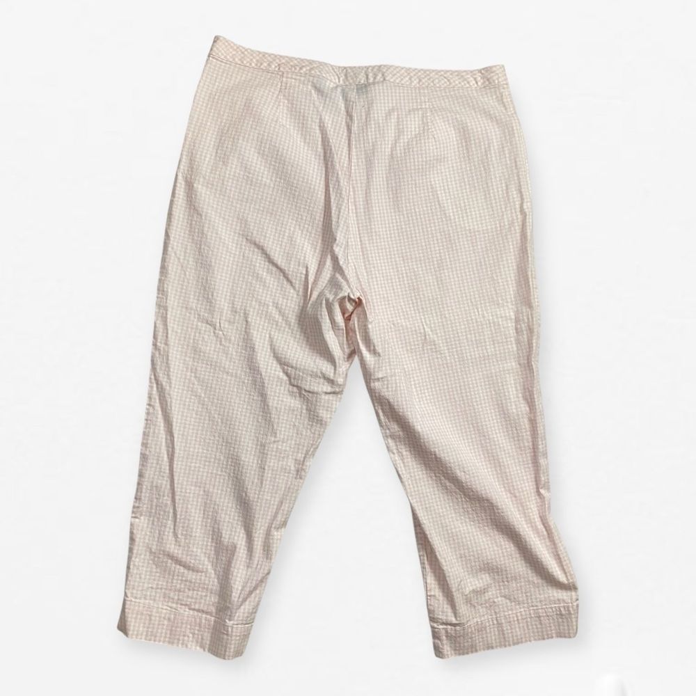 Sonoma Lightweight Cotton pink white gingham summer crop capris Chinos pants 16 - Picture 3 of 4